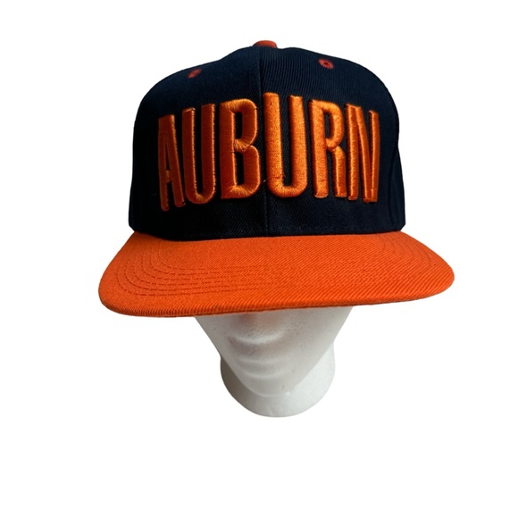 Auburn Tigers Adjustable Snap Back Baseball Style Cap Hat Block Logo All Caps - Picture 1 of 9